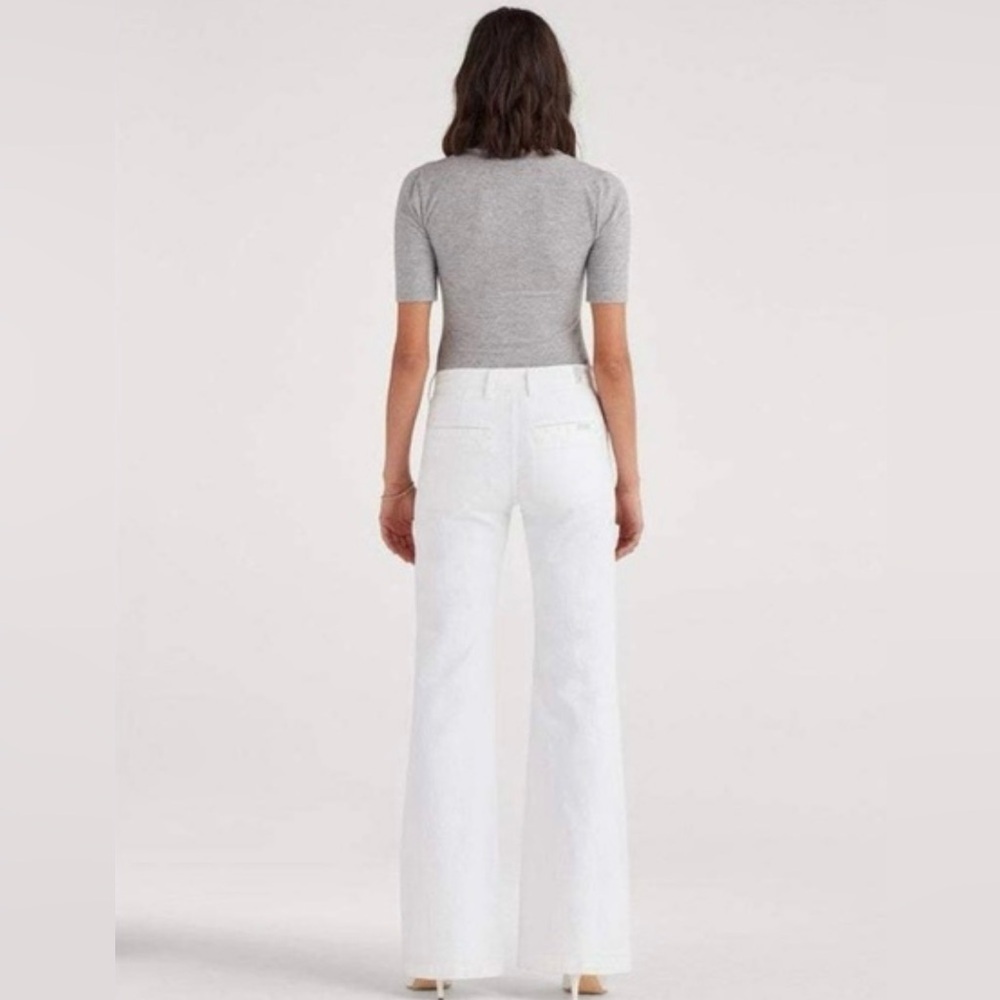 7 For All Mankind Georgia High rise Flare White Jeans-SZ 23-EUC - Picture 3 of 15